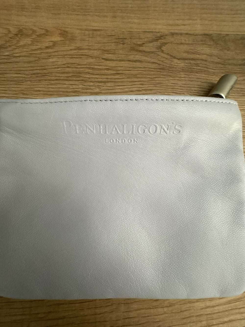 Penhaligon's London grey Leather Cosmetic Makeup Pouch Bag - Picture 2 of 2